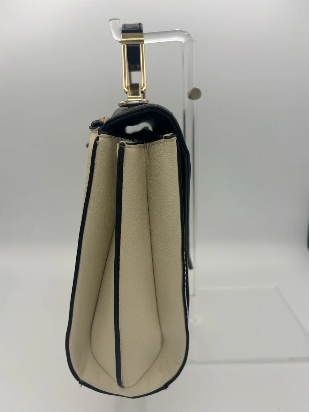 Zara Classic Top-Handle Satchel - Black & Cream (missing crossbody strap)